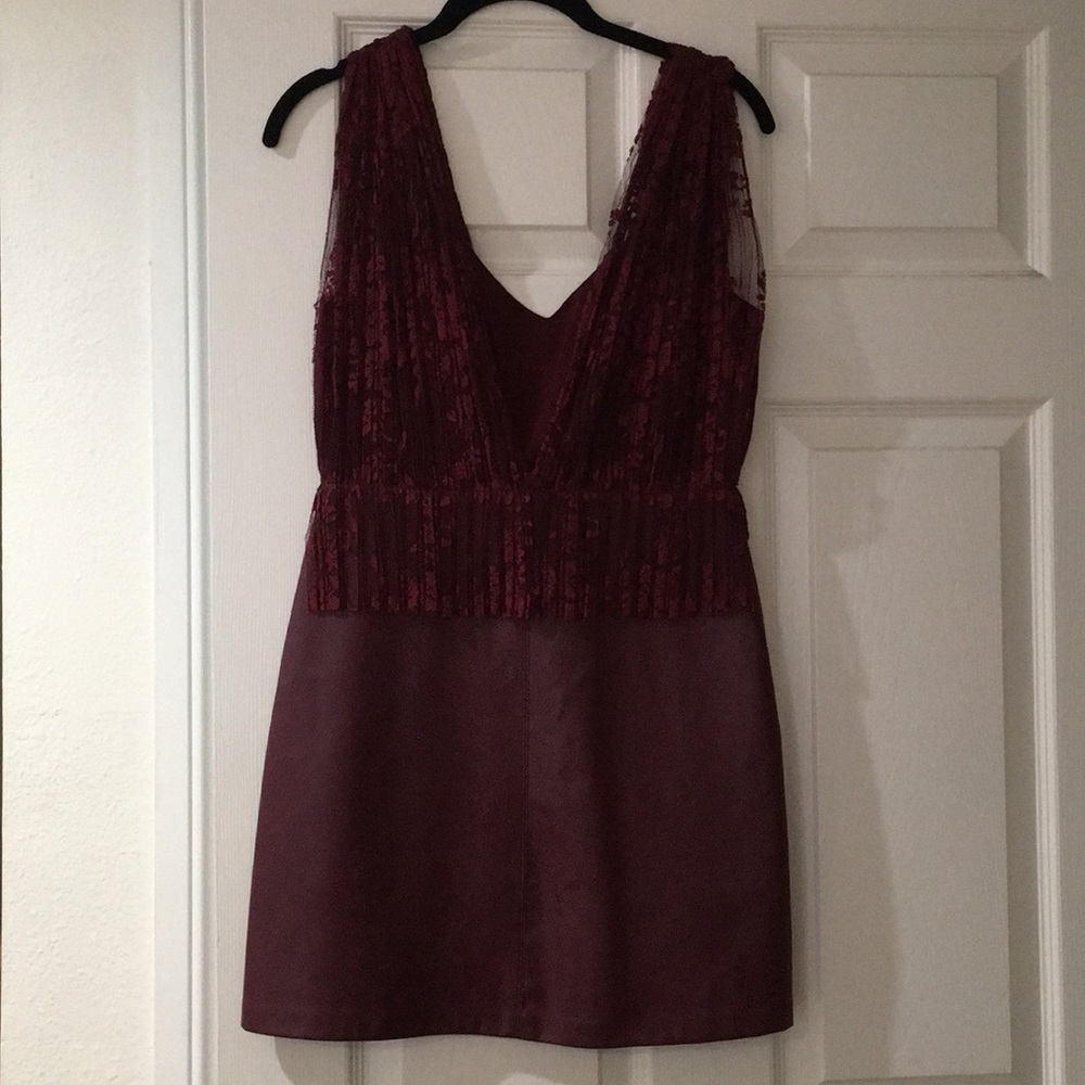 Lace and leather Zara mini dress